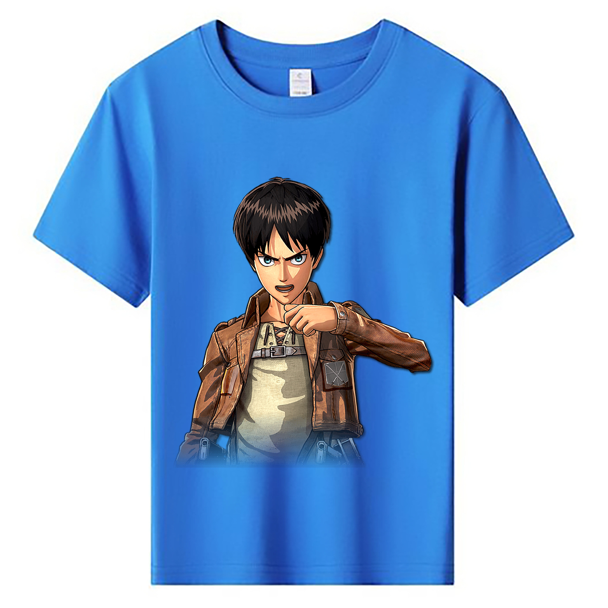 （画像用） 進撃の巨人 エレン･イェーガー Attack on Titan Eren Jäger 綿100％キッズTシャツ（フロントプリント）